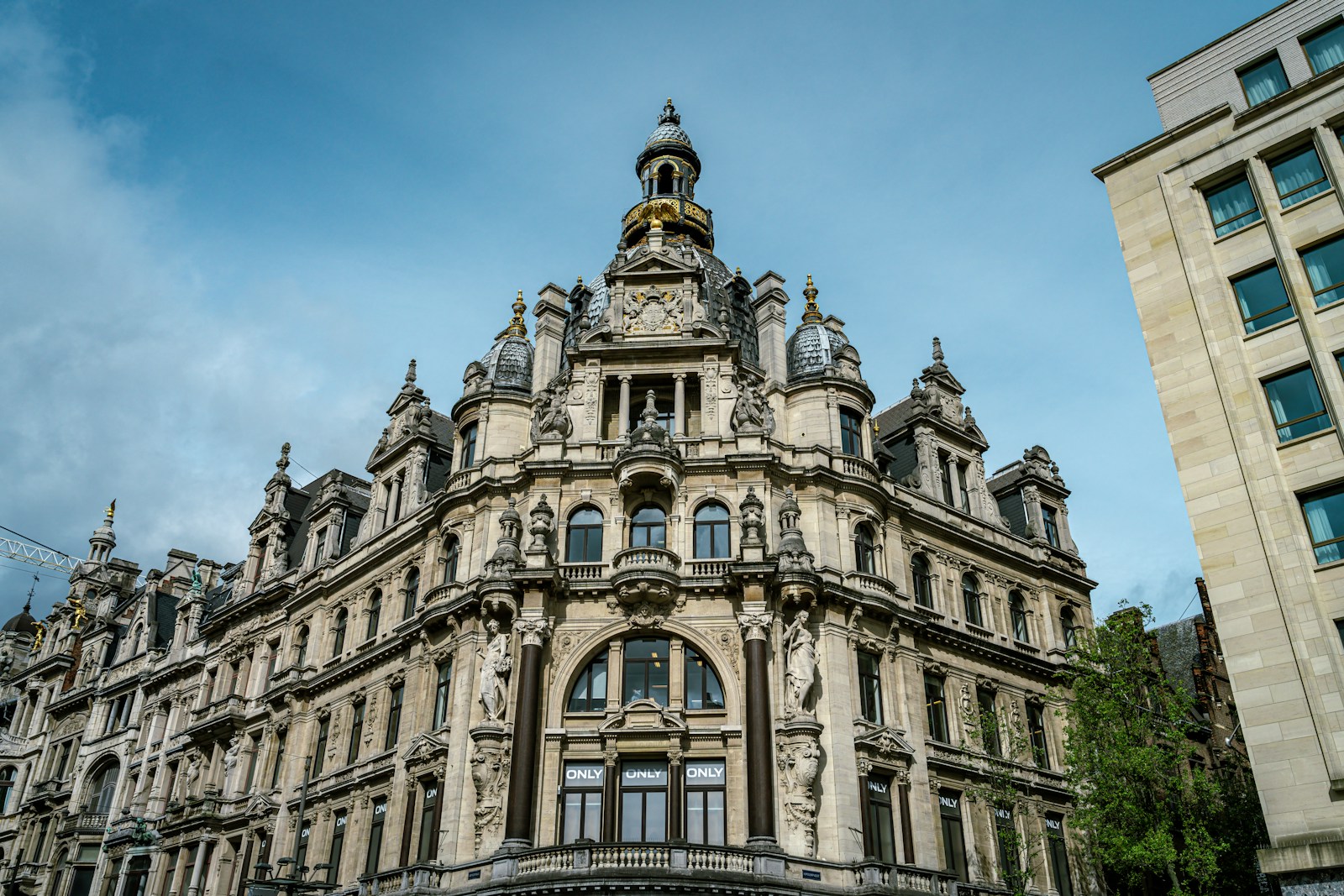 a large building with a clock on the top of it